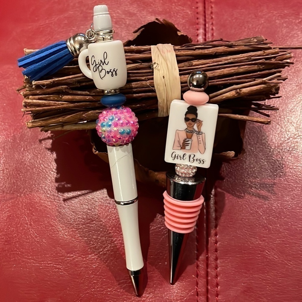 Girl Boss Pen and Wine Stopper Bundle